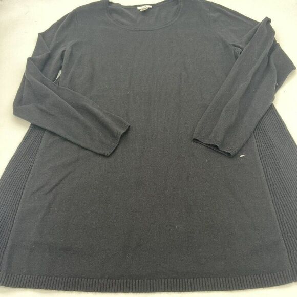 J Jill Black Round Neck Long Sleeve Pull Over Sweater Size Large Women's - Picture 1 of 3